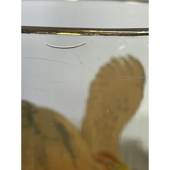 VTG Painted Glass 2 Beer Mugs Pheasant Grouse Hunting Game Birds MCM Man Cave - Picture 5 of 12